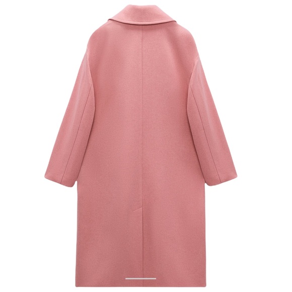 Zara pink wool blend coat - Picture 4 of 6